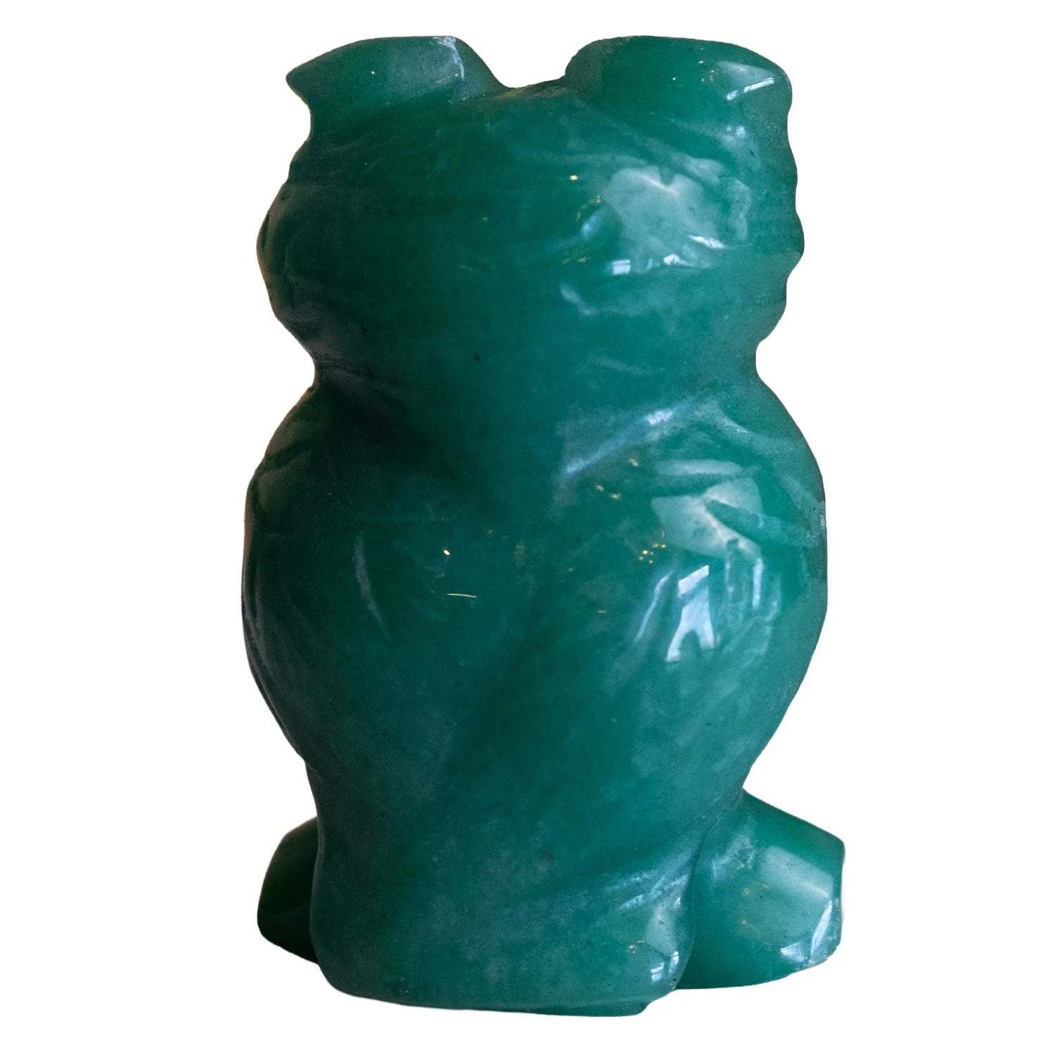 Aventurine Owl 2" Gemstone Carving - Image 2