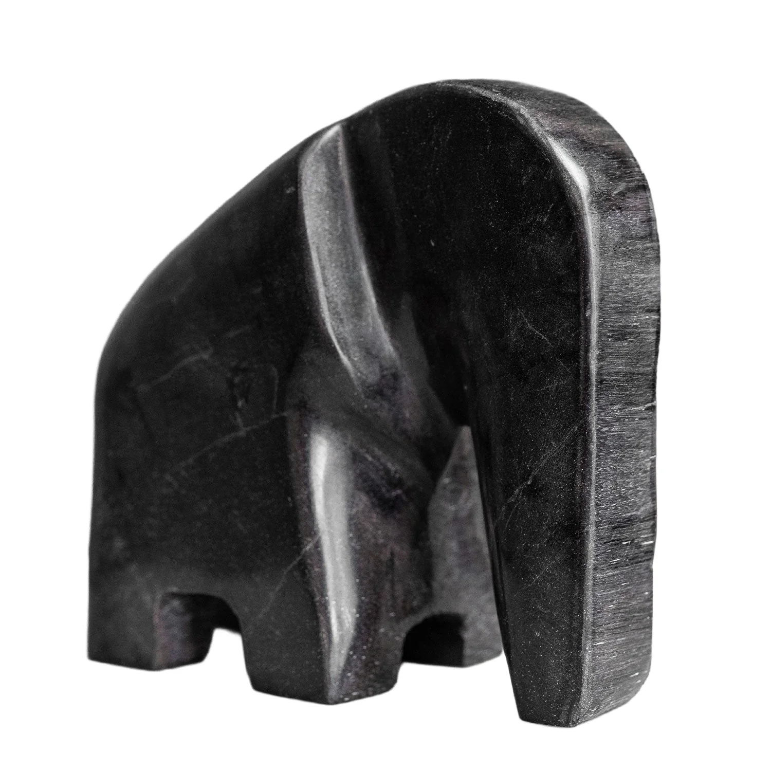 Black Petrified Wood Elephant 5" - Image 2