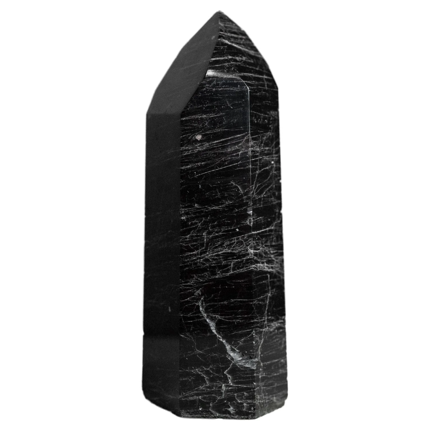 Black Tourmaline Obelisk Tower Gemstone Carving from Brazil - 200-299 grams - Image 2