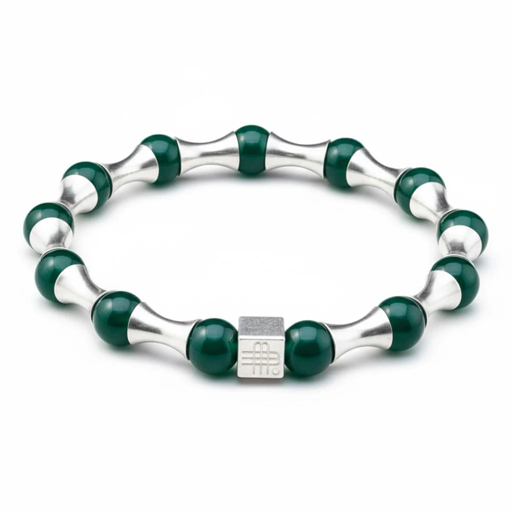 Bracelet GREEN WAVE - COLLECTOR item - 925 sterling silver
