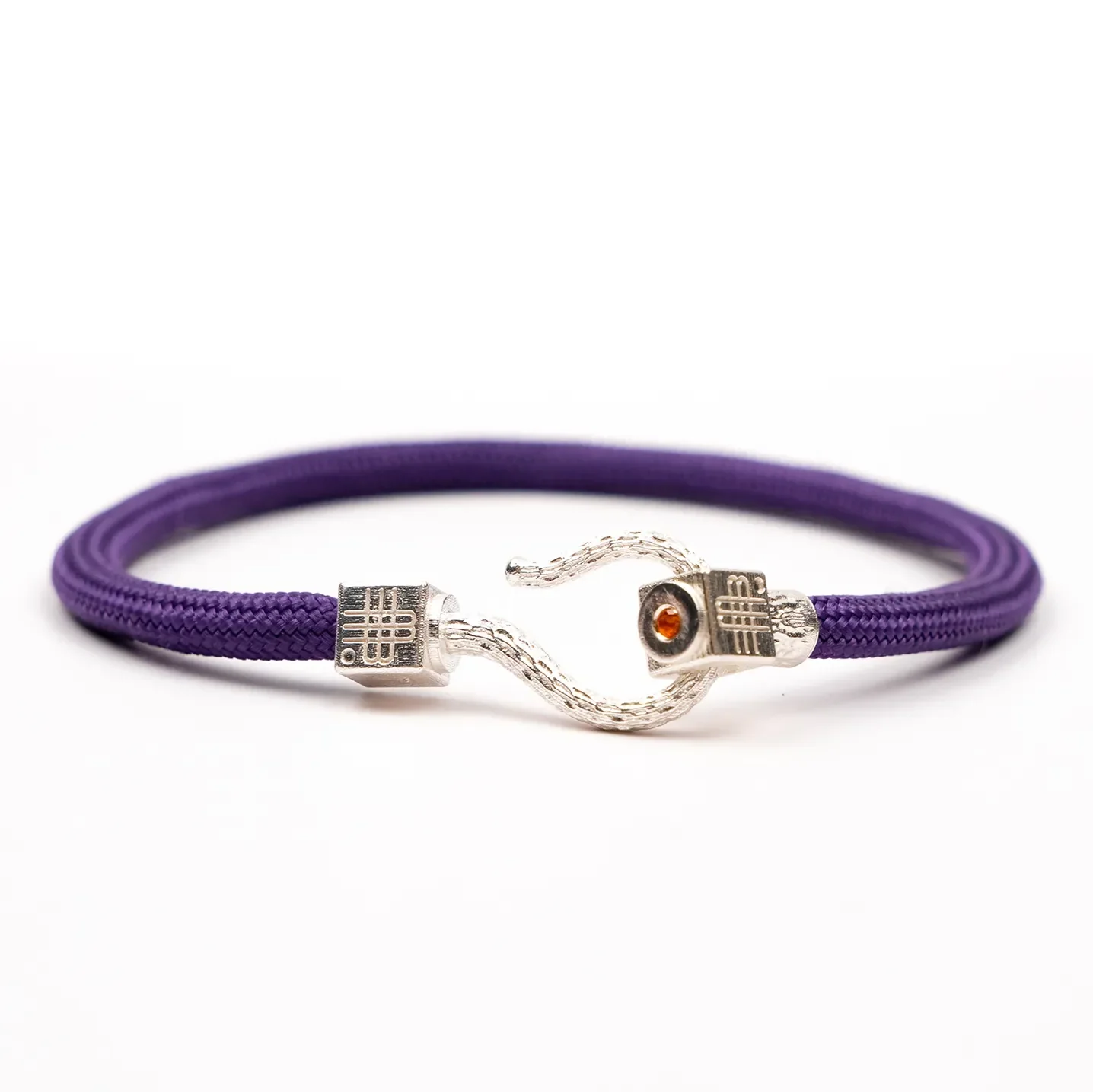 Bracelet PURPLE SEA - 925 sterling silver with an orange topaz