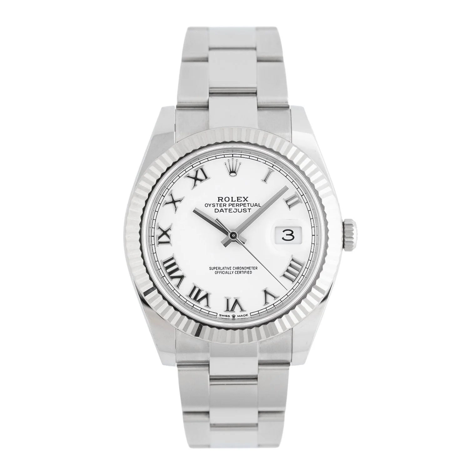 Datejust 41mm White Roman Dial Unworn 2025 Oyster- 126334