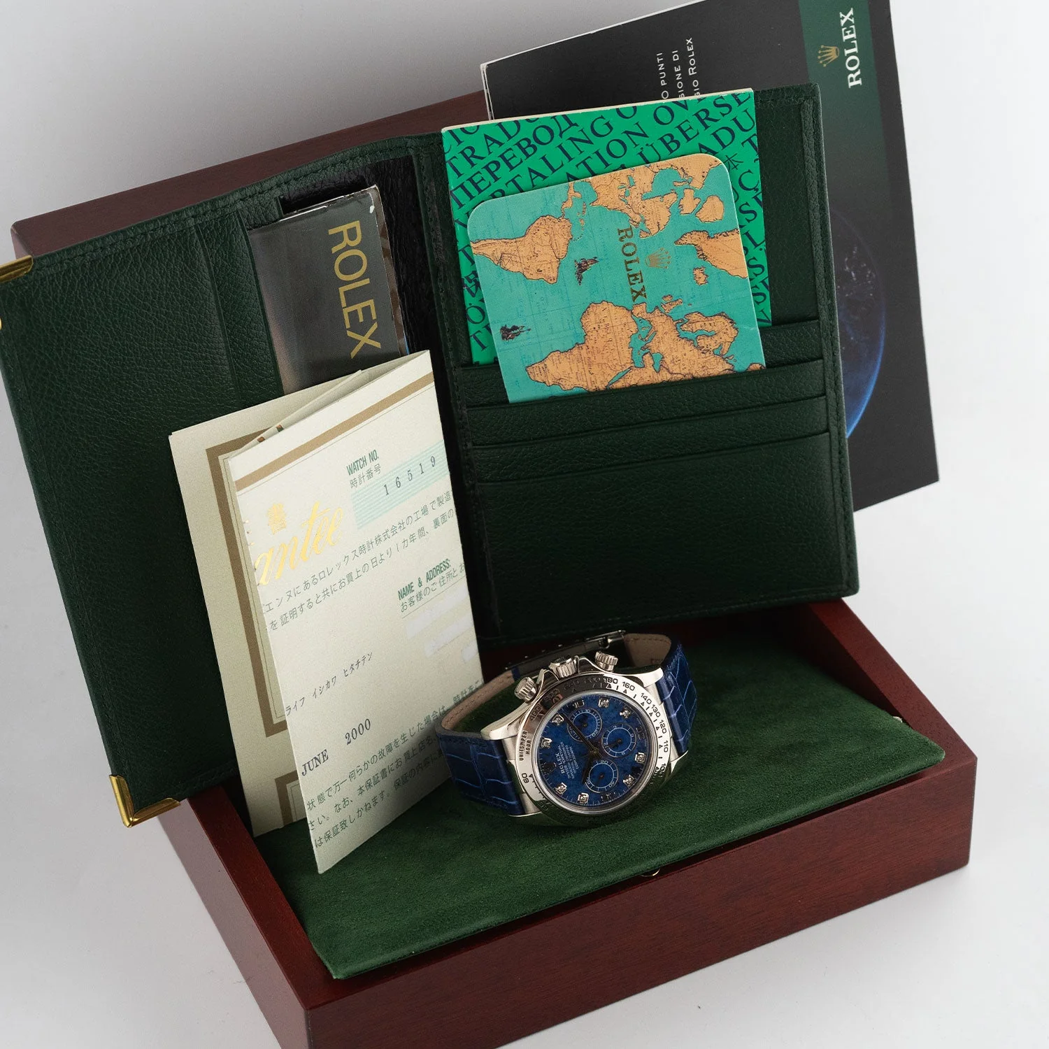 Daytona Cosmograph Zenith White Gold Sodalite Dial Full Set 2000 - 16519 - Image 7