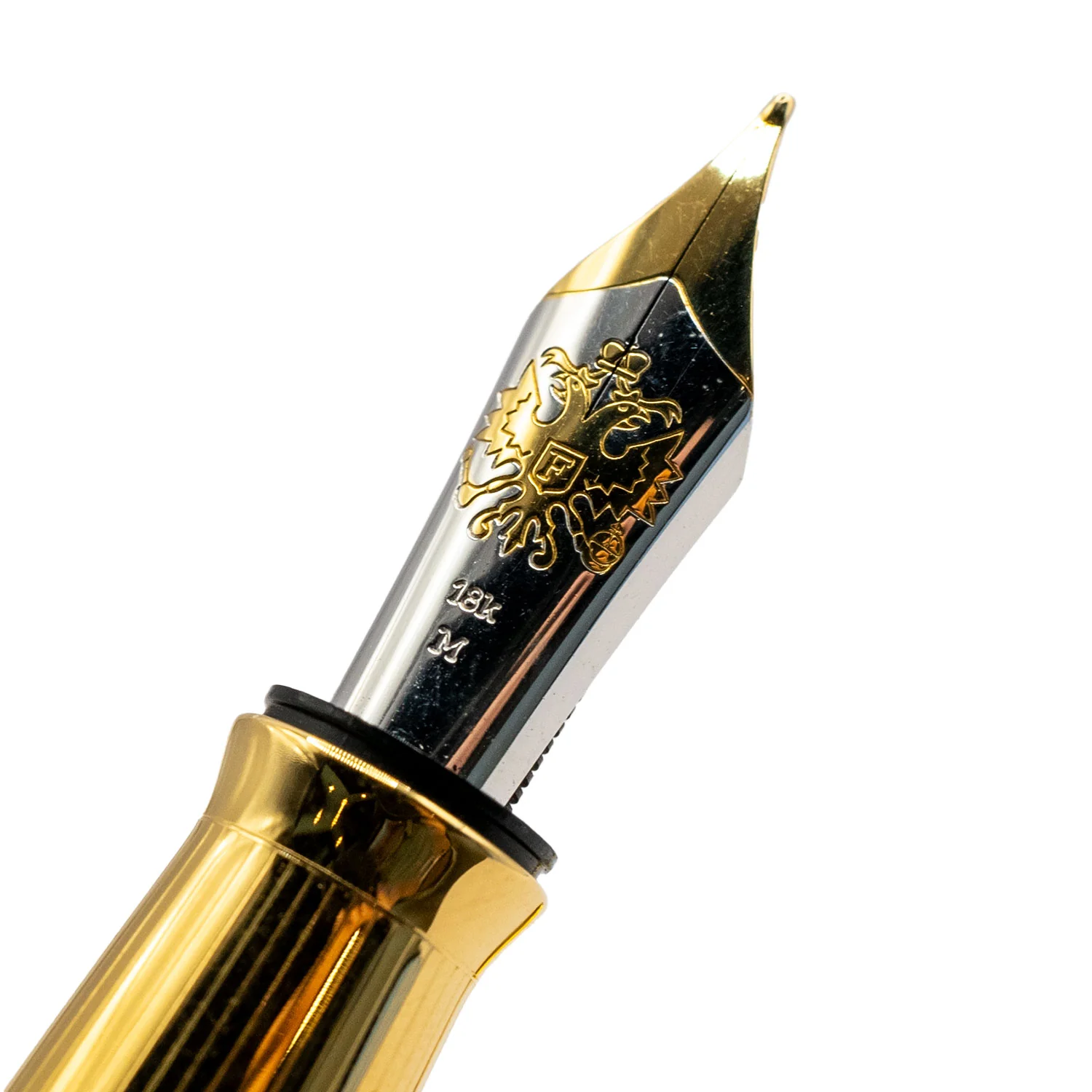 Limited-Edition French Guilloché Yellow Enamel Coronation Fountain Pen - Image 3