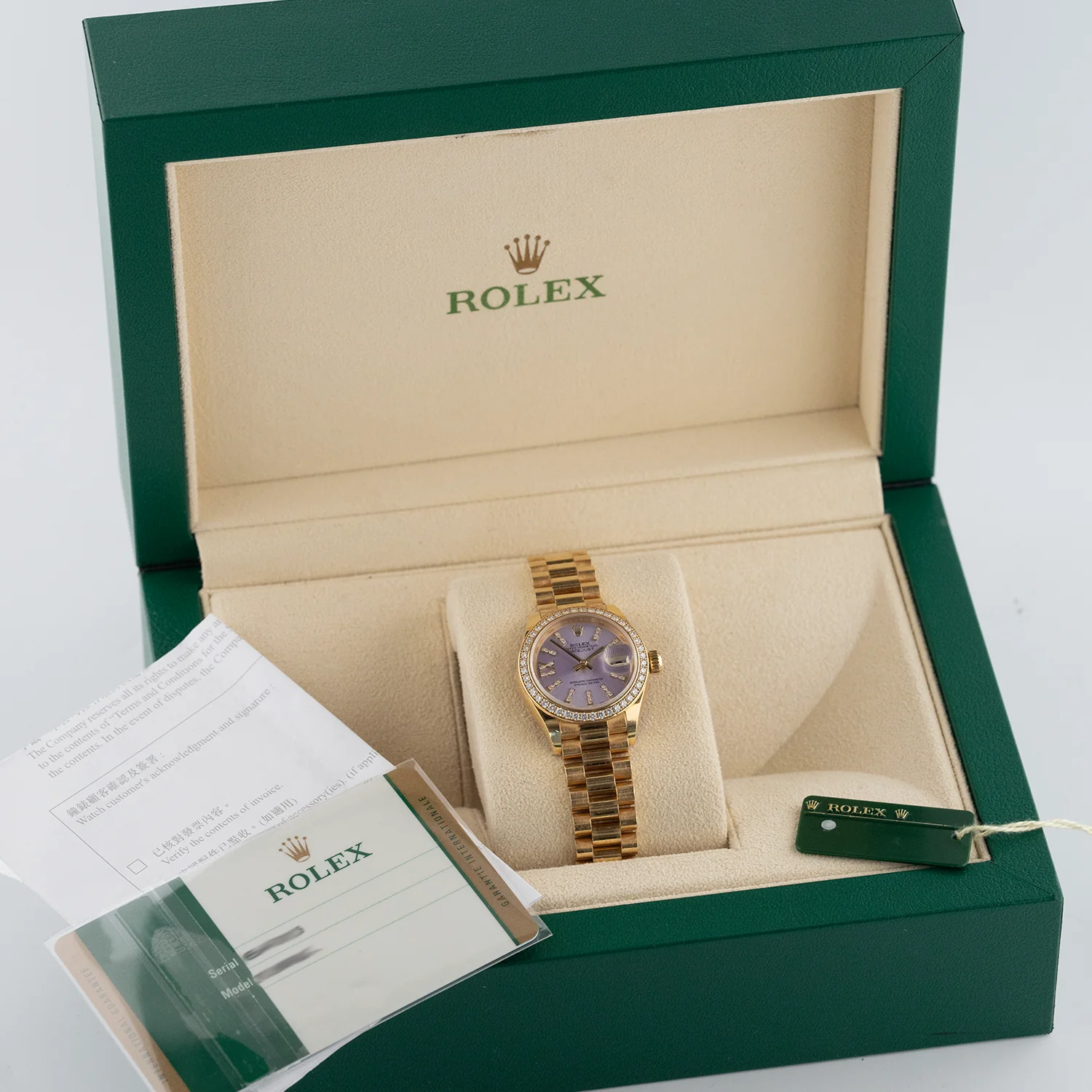 Lady Datejust 28mm Factory Diamond Bezzel Pink Diamond Linen Dial Full Set 2017 - 279138RBR - Image 6