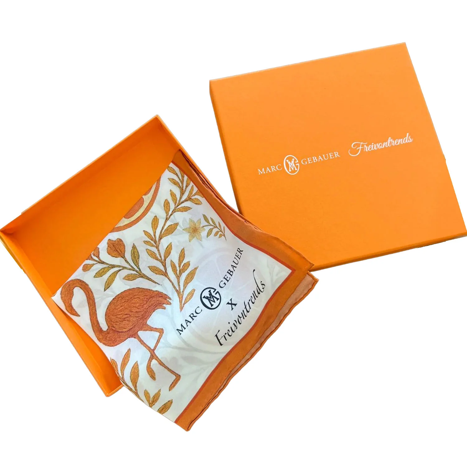 Orange Flamingo Silk Pocket Square