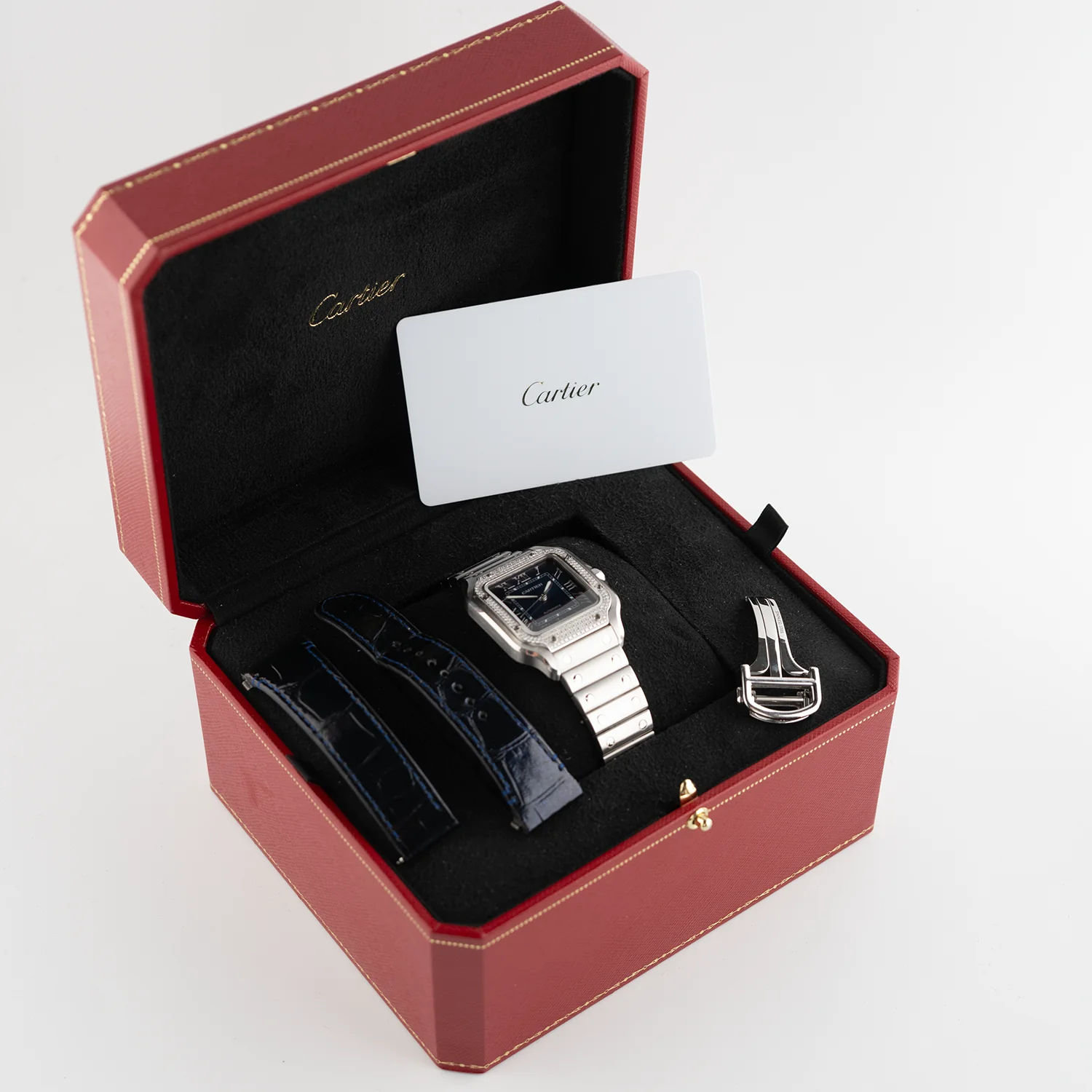 Santos de Cartier Blue Dial Diamond Bezel - W4SA0006 - Image 7