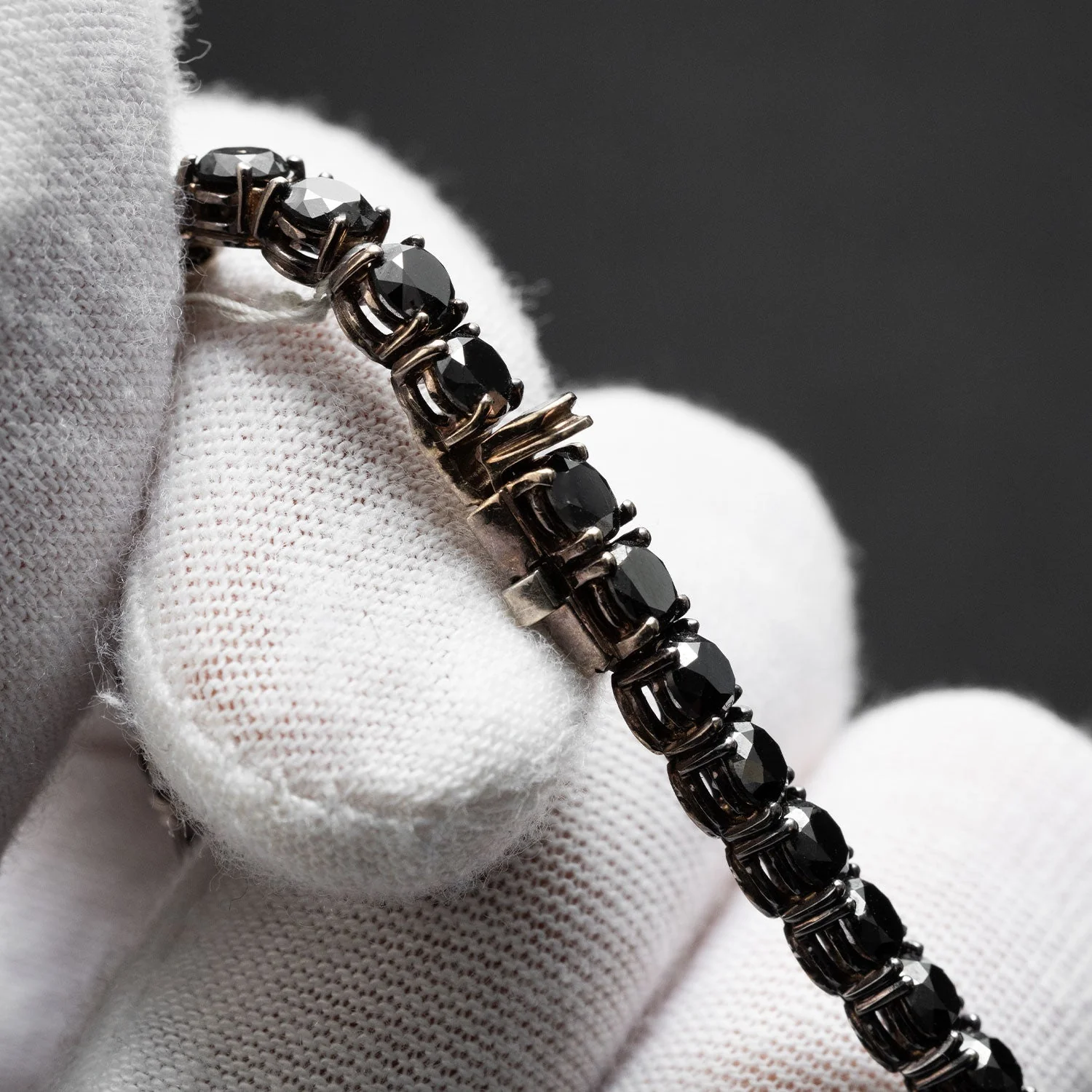 Tennis bracelet 750 white gold 37 black diamonds 21.09ct 19.5cm - Image 3