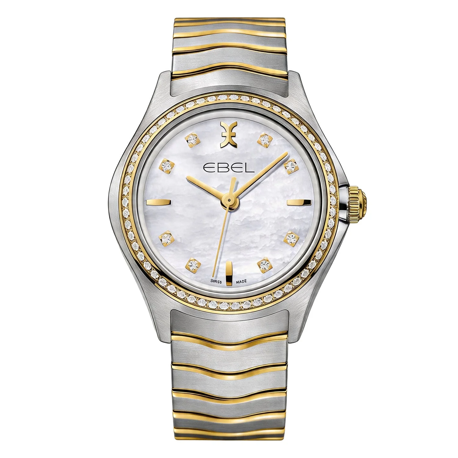 Wave 30 mm White Mother-Of-Pearl With Diamonds Unworn 2026 - 1216351